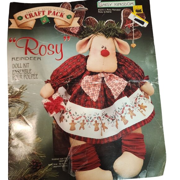 Daisy Kingdom Rudy & Rosy Reindeer Doll Kit Craft Pack Fabric Panels & Instructi - Picture 3 of 5